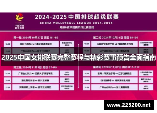 2025中国女排联赛完整赛程与精彩赛事预告全面指南